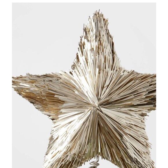 11" Tinsel Star Christmas Tree Topper Champagne - Wondershop New - Picture 3 of 6